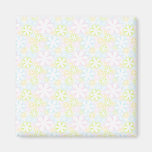 retro yellow flowers refrigerator magnet