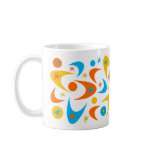 Retro Yellow Orange & Aqua Starburst Boomerang Coffee Mugs