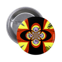 Retro yellow orange turntable design pin