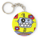 Retro Yellow Robot Key Chain keychains