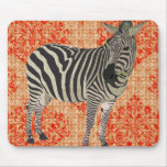 Retro Zebra II Orange Mousepad