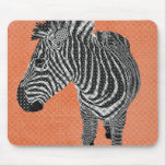 Retro Zebra Orange Mousepad