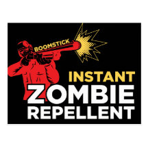 Retro Zombie Survival Horror, Boomstick Repellent Postcards