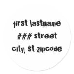 return address label round sticker