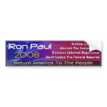 Return America To The People bumper stickers