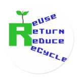 Reuse Return Reduce Recycle stickers