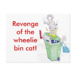 Revenge of the wheelie bin cat! postcards