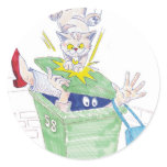 Revenge of the wheelie bin cat! stickers