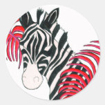 Reverse Zebra Round Sticker