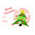 Reversible Christmas Cats / Girls Gift Tag business cards