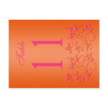 Reversible Pink and Orange Floral Table Number Post Card