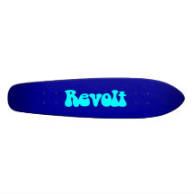 Revolt - Cyan on Dark Blue Skateboard