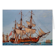 Revolutionary Painting of the Frigate Confederacy Cards