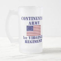 Revolutionary War 1st Virginia Regiment Glass Mugs