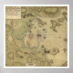 Revolutionary War Map - 1775 posters