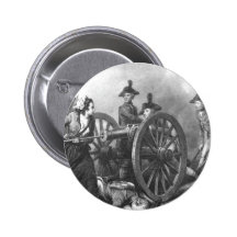 Revolutionary War Molly Pitcher Cannon Pinback Buttons
