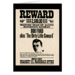 Reward Poster BOB FORD Greeting Cards