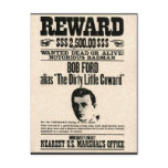 Reward Poster BOB FORD Postcard