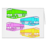 RGB Pop Buses Greeting Card