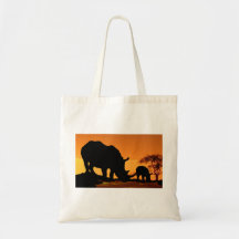 rhino family canvas bag