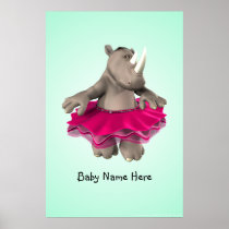 Rhino Green Poster