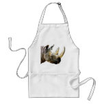 Rhino Head, White Background Apron