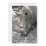 Rhino photograph with "Beauty Sleep" text Personalized Invitation