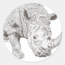 Rhino Pointillism Stickers