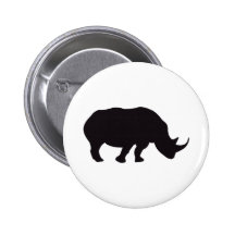 Rhino Vintage Wood Engraving Pinback Buttons