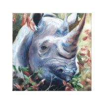 Rhino Wrapped Canvas Print