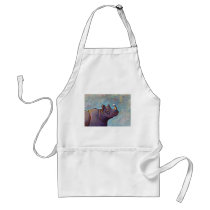 Rhinoceros art little bird gossip fun painting apron