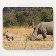 Rhinoceros Family Mouse Pad