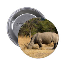 Rhinoceros Family Round Button