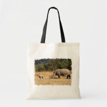 Rhinoceros Family Small Tote Bag