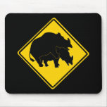 RHINOS CROSSING ROAD SIGN mousepads