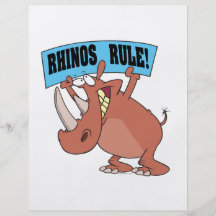 rhinos rule funny rhinoceros cartoon personalized flyer