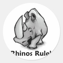 Rhinos Rule! Stickers