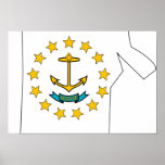 Rhode Island Flag Map Posters