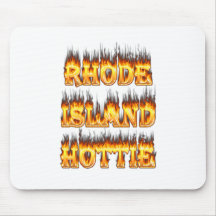 Rhode Island Hottie fire and flames Mouse Mat