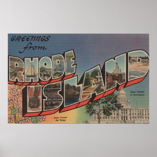 Rhode Island (State Capital/Flower) Print