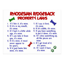 RHODESIAN RIDGEBACK Property Laws 2 Post Cards