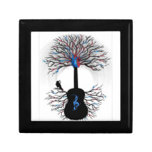 Rhythms of the Heart - ( surreal guitar art ) Keepsake Boxes