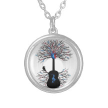 Rhythms of the Heart - ( surreal guitar art ) Personalised Necklace