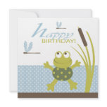 Ribbit Birthday Square invitations