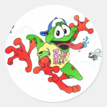 RIBBIT ROUND STICKERS