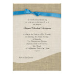 Ribbon and Burlap Bat Mitzvah Personalized Announcement