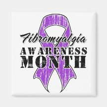 Ribbon For Fibromyalgia Awareness Month Magnets