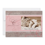 Ribbon pink baby birth announcement