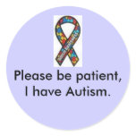 ribbon, Please be patient, I have Autism. sticker