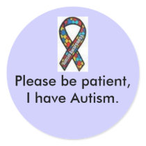 ribbon, Please be patient, I have Autism. sticker